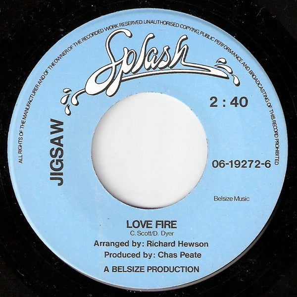 Jigsaw (3) : Love Fire (7", Single)