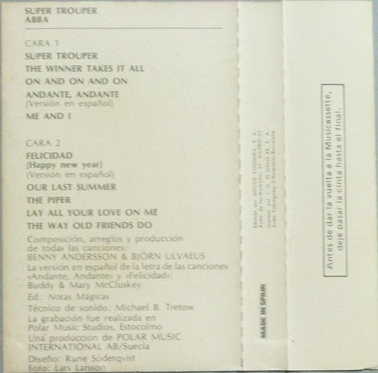 ABBA : Super Trouper (Cass, Album)