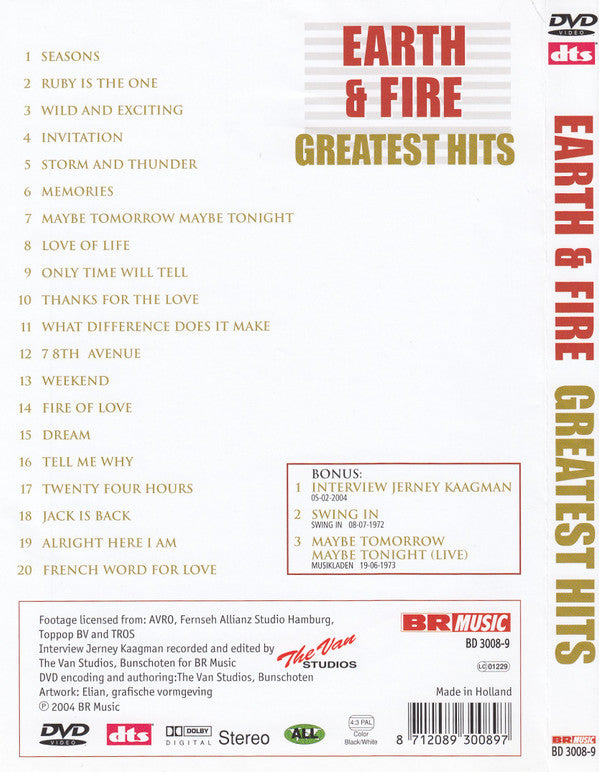 Earth And Fire : Greatest Hits (DVD-V, Comp)