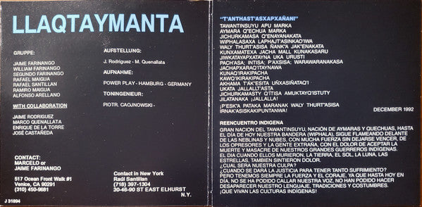 Llaqtaymanta : Traditionelle Musik Der Inkas Vol. II (CD, Album)