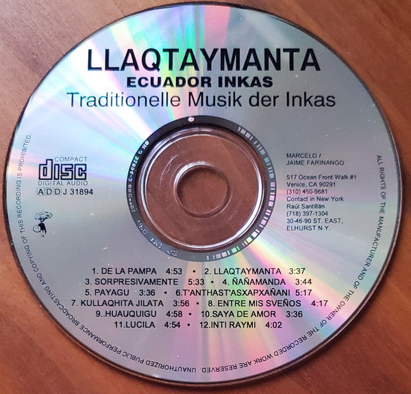 Llaqtaymanta : Traditionelle Musik Der Inkas Vol. II (CD, Album)