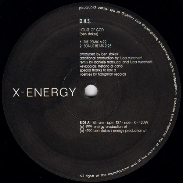 DHS : House Of God (Remix) (12", Com)