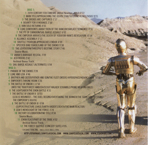 John Williams (4) : Star Wars: Episode VI - Return Of The Jedi (The Original Motion Picture Soundtrack) (2xCD, Album, Enh, RE, RM, Len)