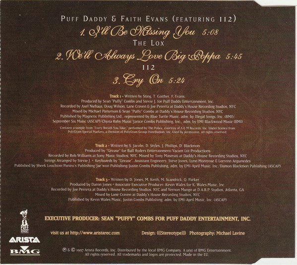 Puff Daddy & Faith Evans, 112, The Lox : Tribute To The Notorious B.I.G. (CD, Single)