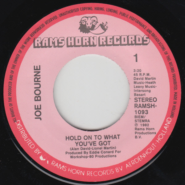 Joe Bourne : Hold On To What You've Got (7", M/Print)