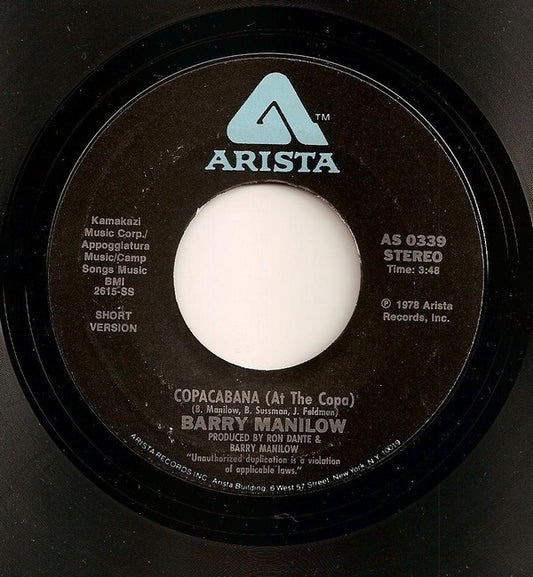 Barry Manilow : Copacabana (At The Copa) (7", Single)