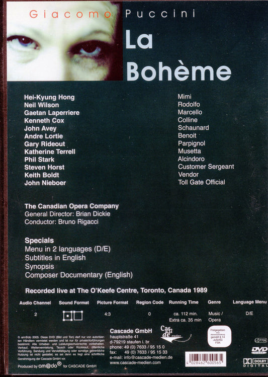 The Canadian Opera Company : La Bohème (DVD)