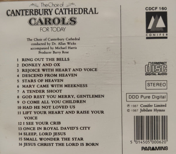 Canterbury Cathedral Choir : The Choir Of Canterbury Cathedral - Carols For Today (CD, Album)