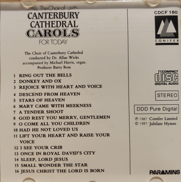 Canterbury Cathedral Choir : The Choir Of Canterbury Cathedral - Carols For Today (CD, Album)