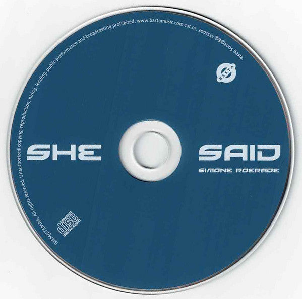 Simone Roerade : She Said (CD, Album)