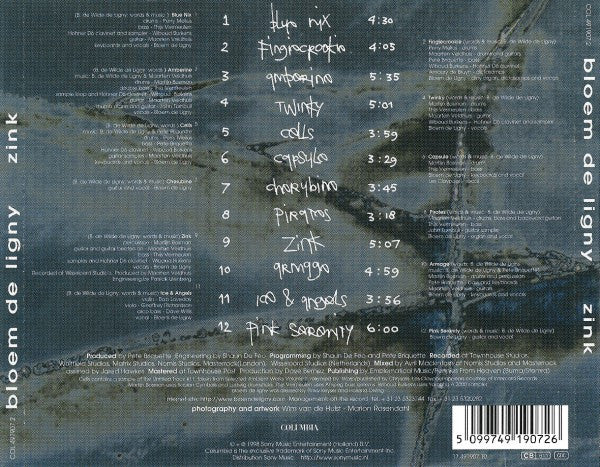 Bloem de Ligny : Zink (CD, Album)