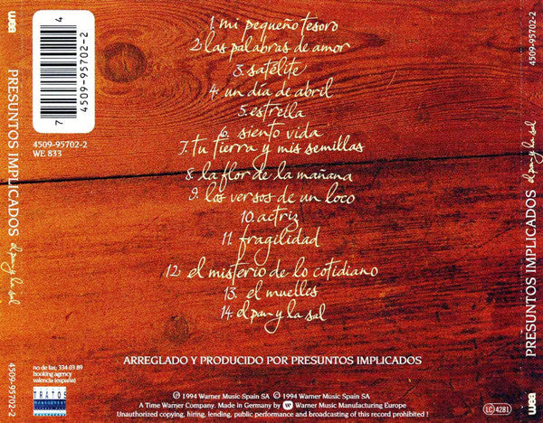 Presuntos Implicados : El Pan Y La Sal (CD, Album)