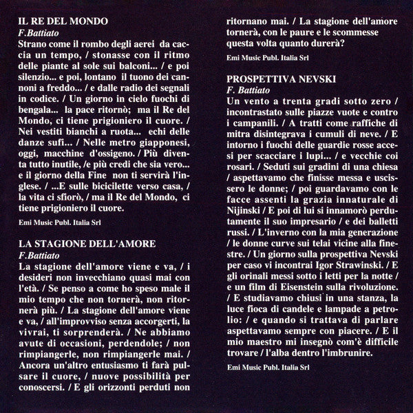 Franco Battiato : Unprotected (CD, Album)
