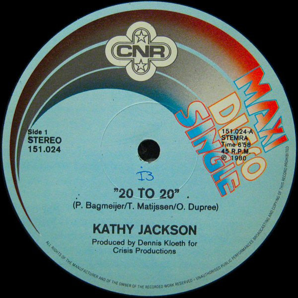 Kathy Jackson : 20 To 20 (12", Maxi)