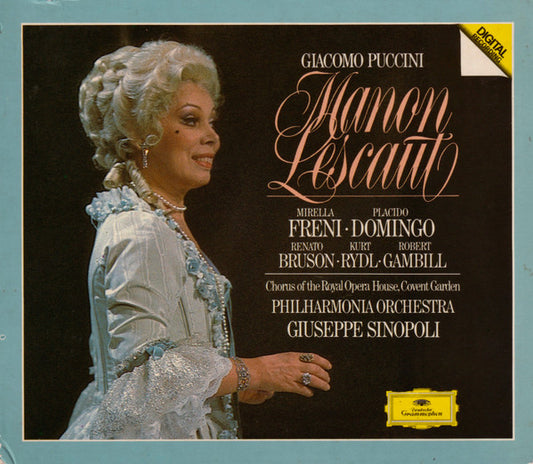 Giacomo Puccini - Mirella Freni · Placido Domingo · Renato Bruson · Kurt Rydl · Robert Gambill · Chorus Of The Royal Opera House, Covent Garden · Philharmonia Orchestra · Giuseppe Sinopoli : Manon Lescaut (2xCD, Album, Pol + Box, Sli)