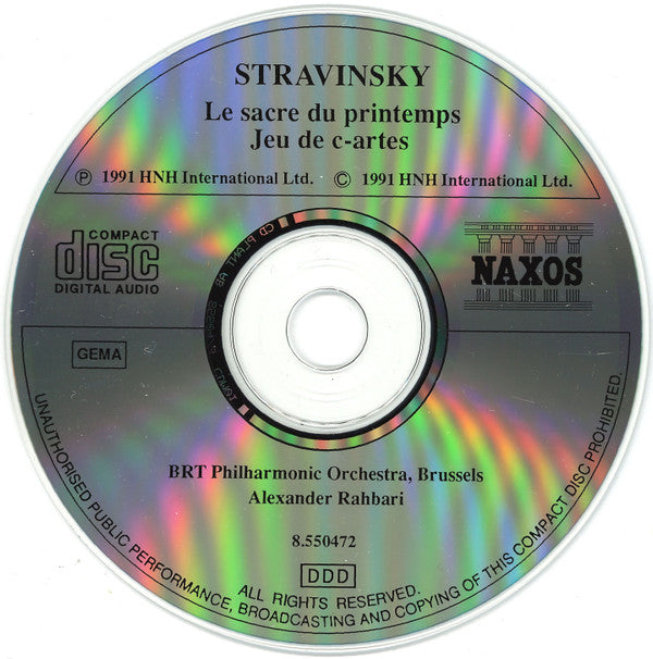 Igor Stravinsky, Belgian Radio And Television Philharmonic Orchestra, Alexander Rahbari : Le Sacre Du Printemps • Jeu De Cartes (CD, Album)