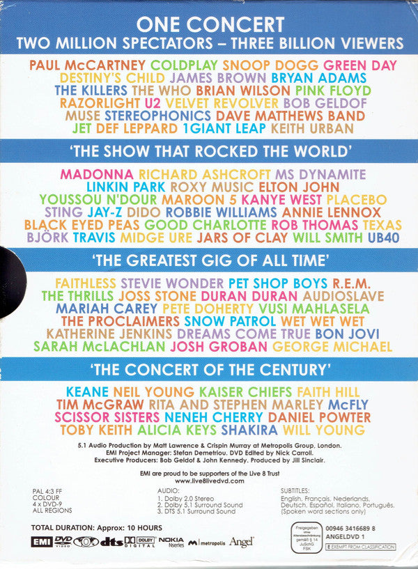 Various : Live 8: One Day, One Concert, One World (4xDVD, PAL, Dua)