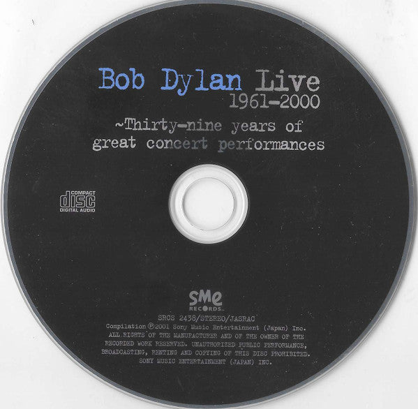Bob Dylan : Live 1961-2000 ~ Thirty-Nine Years Of Great Concert Performances (CD, Comp)