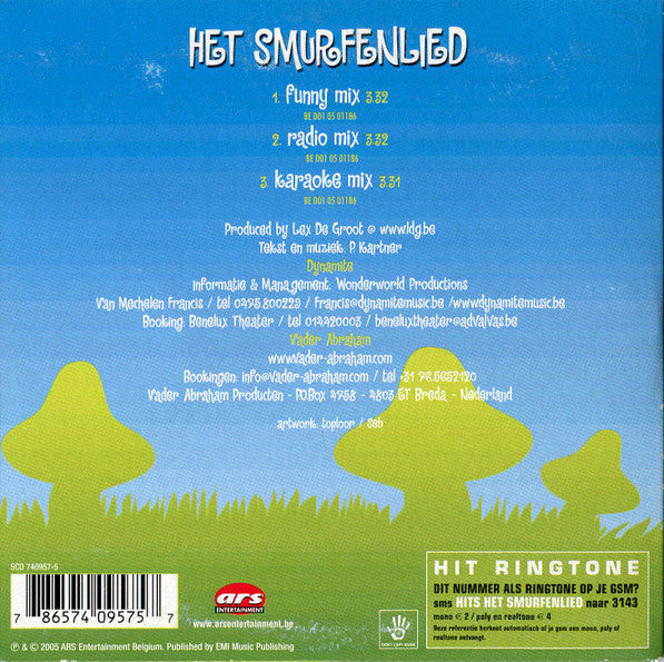 Dynamite (4) Featuring Vader Abraham : Het Smurfenlied (CD, Single)