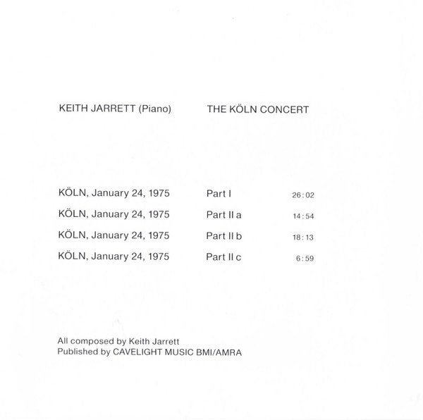 Keith Jarrett : The Köln Concert (CD, Album, RE, EDC)