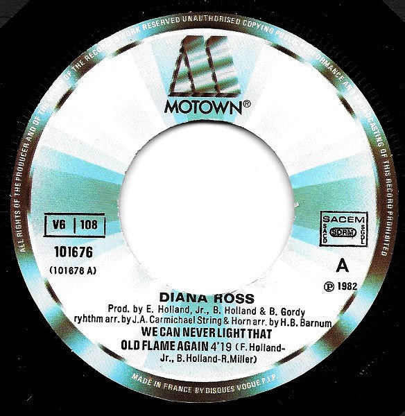 Diana Ross : We Can Never Light That Old Flame Again (7", Single)