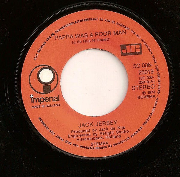 Jack Jersey : Pappa Was A Poor Man (7", Single)