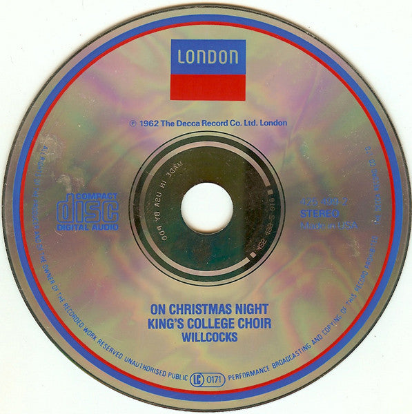 The King's College Choir Of Cambridge, David Willcocks : On Christmas Night (CD, Album, RM, ADR)