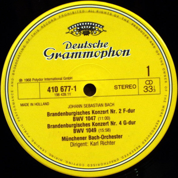 Johann Sebastian Bach - Karl Richter : Brandenburgische Konzerte 2·4·5 (LP, RE)