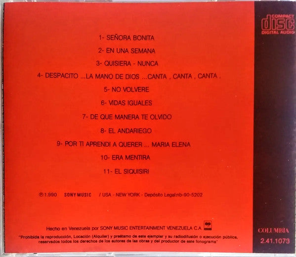José Luis Rodríguez Con El Mariachi Vargas de Tecalitlán : Señora Bonita (CD, Album)