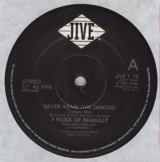 A Flock Of Seagulls : Never Again (The Dancer) (12", Single)