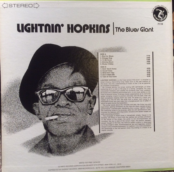 Lightnin' Hopkins : The Blues Giant (LP, Album, RE)
