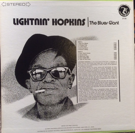 Lightnin' Hopkins : The Blues Giant (LP, Album, RE)