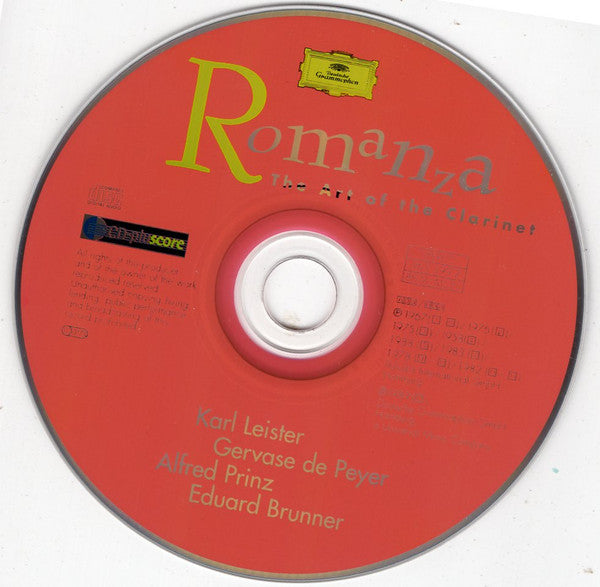 Karl Leister, Gervase de Peyer, Alfred Prinz & Eduard Brunner : Romanza The Art Of The Clarinet (CD, Comp, Club, BMG)