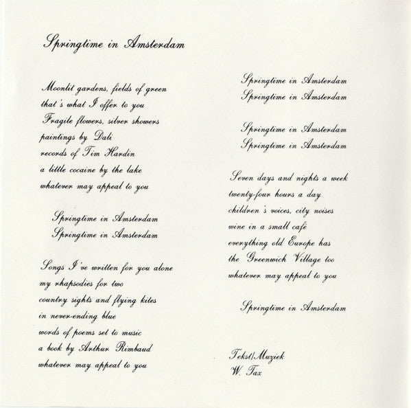 Wally Tax & The Music : Springtime In Amsterdam (CD, Album)