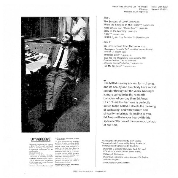 Ed Ames : When The Snow Is On The Roses (LP, Album, Ind)