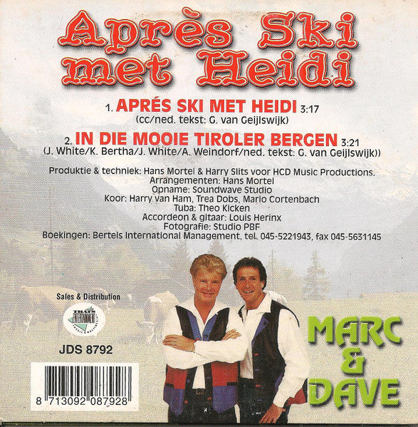 Marc & Dave : Après Ski Met Heidi (CD, Single)