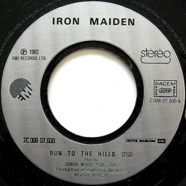 Iron Maiden : Run To The Hills (7", Single)