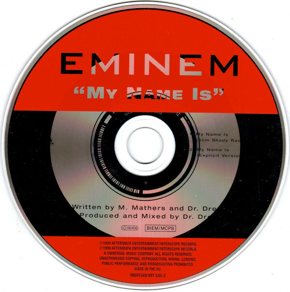 Eminem : My Name Is (CD, Single)