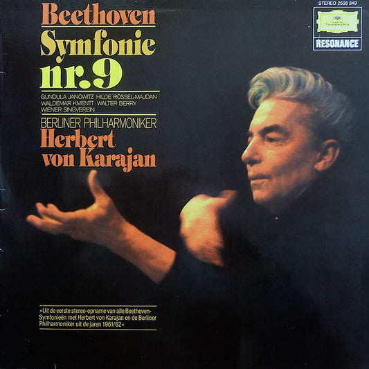 Ludwig van Beethoven — Gundula Janowitz · Hilde Rössel-Majdan · Waldemar Kmentt · Walter Berry · Wiener Singverein — Berliner Philharmoniker - Herbert von Karajan : Symfonie Nr. 9 (LP, RE, Gat)