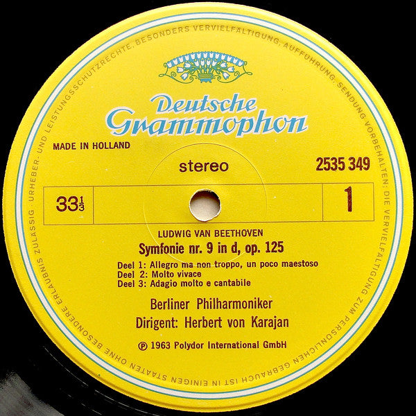 Ludwig van Beethoven — Gundula Janowitz · Hilde Rössel-Majdan · Waldemar Kmentt · Walter Berry · Wiener Singverein — Berliner Philharmoniker - Herbert von Karajan : Symfonie Nr. 9 (LP, RE, Gat)