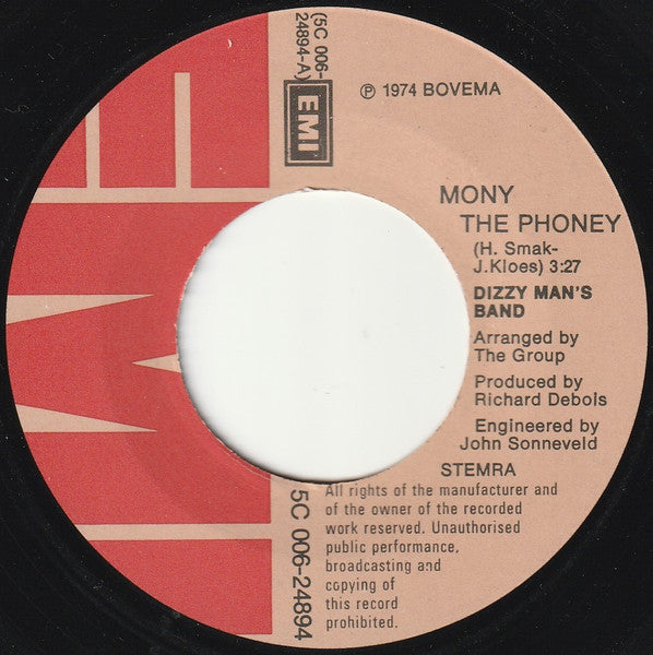 Dizzy Man's Band : Mony The Phoney / Lady Carefree (7", Single, Smo)