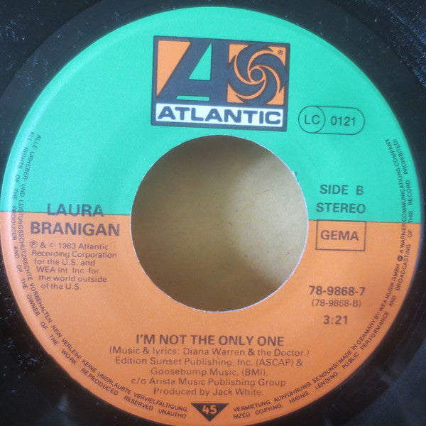 Laura Branigan : Solitaire / I'm Not The Only One (7", Single)