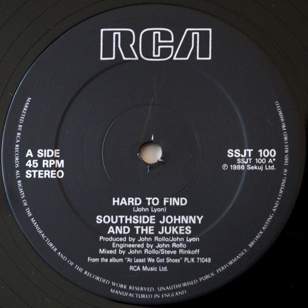 Southside Johnny & The Asbury Jukes : Hard To Find (12", Single)