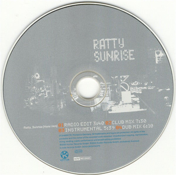 Ratty : Sunrise (Here I Am) (CD, Maxi)