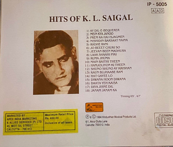 K. L. Saigal : Hits Of K.L. Saigal Vol.2 (CD, Comp)