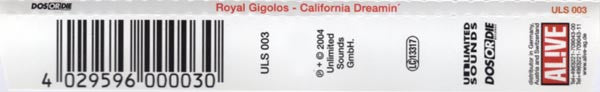 Royal Gigolos : California Dreamin' (CD, Maxi)