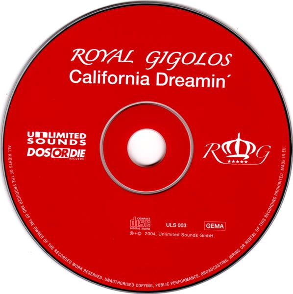 Royal Gigolos : California Dreamin' (CD, Maxi)