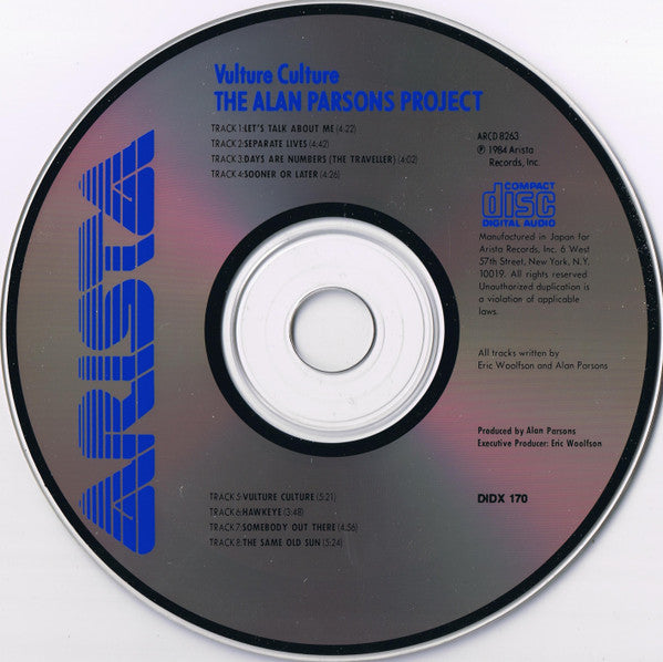The Alan Parsons Project : Vulture Culture (CD, Album)