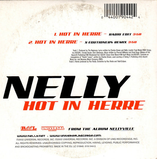 Nelly : Hot In Herre (CD, Single, Car)
