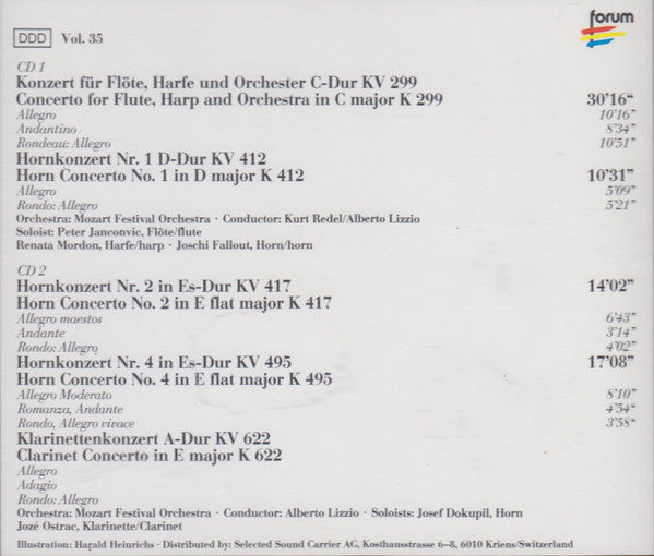 Wolfgang Amadeus Mozart - Mozart Festival Orchestra (2), Alberto Lizzio, Joze Ostranc : Klarinettenkonzert = Clarinet Concert (2xCD)